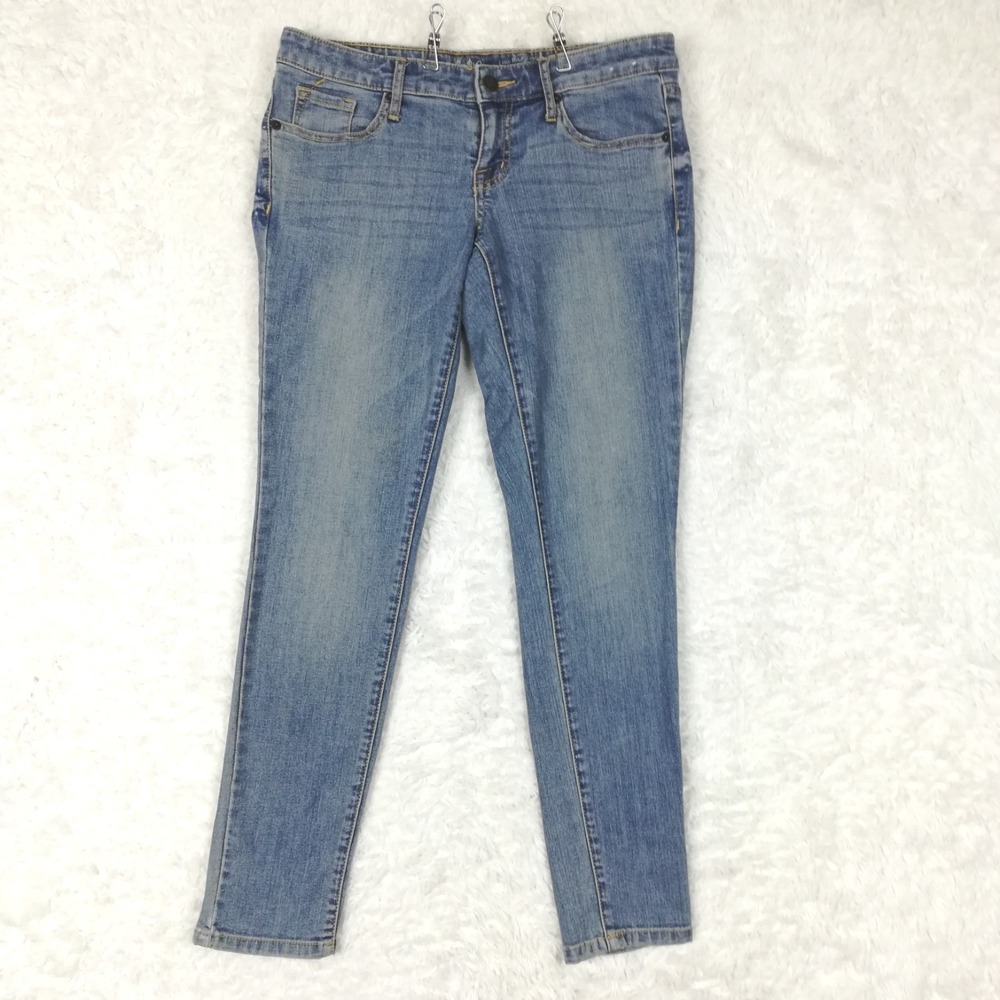 Mossimo Womens Jeans Skinny Blue Denim Low Rise Super Stretch Medium Wash 4